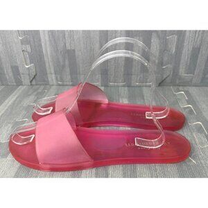 Anthropologie Matisse Jelly Slide Sandals Hot Pink Women’s Size 8 Flat
